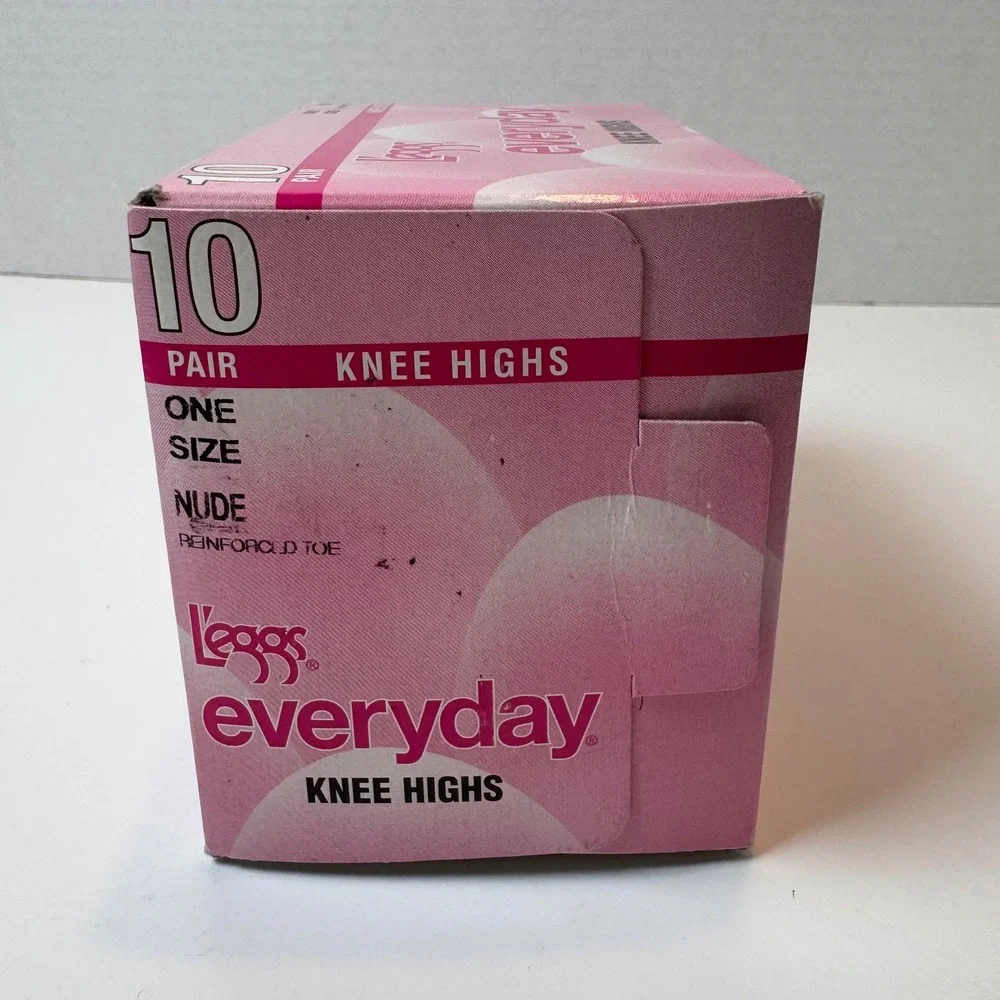 L'eggs Everyday Knee Highs Women One Size Nude 10 Pair Reinforced Toe Sheer